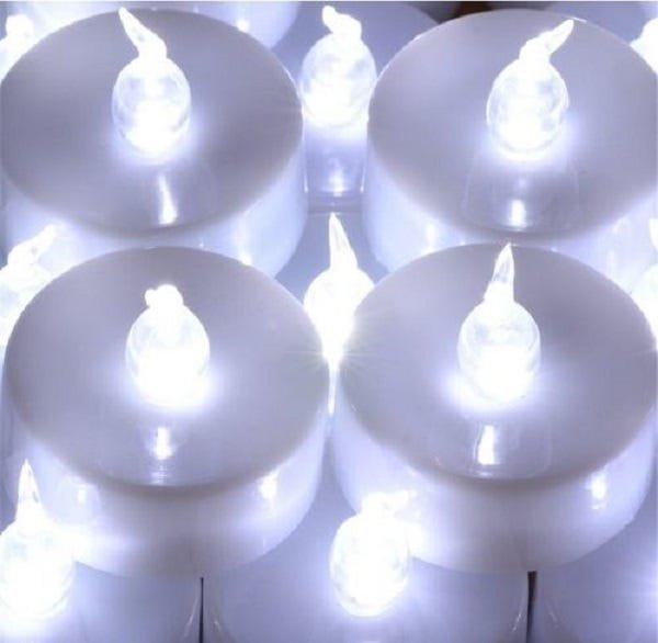 Kit 24 velas led luz branca decorativas festa casamento - 4