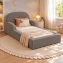 Ver imagem 7 de Cama Montessoriana Infantil Solteiro Estofada com Colchão e Proteção Lateral - Cinza