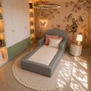 Ver imagem 5 de Cama Montessoriana Infantil Solteiro Estofada com Colchão e Proteção Lateral - Cinza