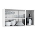 Ver imagem 2 de Armário Aéreo de Cozinha em Aço Star New 3 Portas com Vidro Branco - Telasul