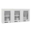 Ver imagem 1 de Armário Aéreo de Cozinha em Aço Star New 3 Portas com Vidro Branco - Telasul