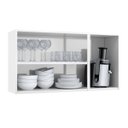 Ver imagem 2 de Armário Aéreo de Cozinha em Aço Star New 3 Portas com Vidro Branco/preto - Telasul