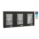 Ver imagem 3 de Armário Aéreo de Cozinha em Aço Star New 3 Portas com Vidro Branco/preto - Telasul
