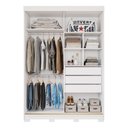 Ver imagem 3 de Guarda Roupa Lia 2 Portas Correr com Espelhos Pés MDF