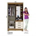 Ver imagem 3 de Guarda-Roupa de Solteiro Briz 2 Portas 3 Gavetas B64