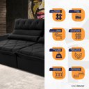 Ver imagem 4 de Sofá Retrátil/reclinável França 270cm Suede Velut com Molas no Assento - King House
