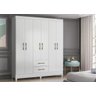 Guarda Roupa 6 Portas 2 Gavetas Branco Moval Móveis Panamá 182x153x47 - 1