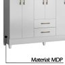 Guarda Roupa 6 Portas 2 Gavetas Branco Moval Móveis Panamá 182x153x47 - 4