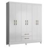 Guarda Roupa 6 Portas 2 Gavetas Branco Moval Móveis Panamá 182x153x47 - 2