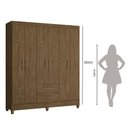 Ver imagem 7 de Guarda Roupa 6 Portas 2 Gavetas Castanho Wood Moval Móveis Panamá 182x153x47