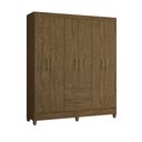 Ver imagem 2 de Guarda Roupa 6 Portas 2 Gavetas Castanho Wood Moval Móveis Panamá 182x153x47
