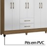 Guarda Roupa 6 Portas 2 Gavetas Branco/castanho Panamá Moval Móveis 182x153x47 - 4