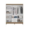 Guarda Roupa 6 Portas 2 Gavetas Branco/castanho Panamá Moval Móveis 182x153x47 - 3