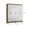 Guarda Roupa 6 Portas 2 Gavetas Branco/castanho Panamá Moval Móveis 182x153x47 - 6