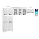 Ver imagem 3 de Cozinha de Aço Compacta Star New 11 Portas com Vidro Branco - Telasul
