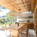 Ver imagem 2 de 3 Pendente Fibra Natural Rattan Artesanal Gota Mesa NAT76