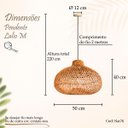 Ver imagem 7 de 3 Pendente Fibra Natural Rattan Artesanal Gota Mesa NAT76