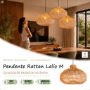 Ver imagem 4 de 3 Pendente Fibra Natural Rattan Artesanal Gota Mesa NAT76