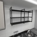 Ver imagem 1 de Prateleira Industrial para Cozinha Aço Cor Preto Prateleiras 30cm Modelo Ind11
