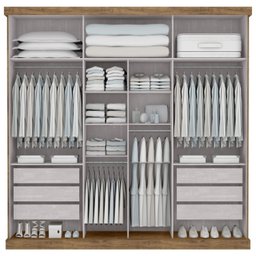 Guarda-Roupa Casal 3 Portas 6 Gavetas Milano Nobre Espresso Móveis - 2 Guarda-Roupa Casal 3 Portas 6 Gavetas Milano Nobre Espresso Móveis - 2