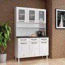 Ver imagem 1 de Cozinha de Aço Compacta Star New 6 Portas 3 Gavetas com Vidro Branco - Telasul