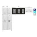 Ver imagem 3 de Cozinha de Aço Compacta Star New 11 Portas com Vidro Branco/preto - Telasul