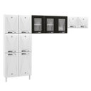 Ver imagem 1 de Cozinha de Aço Compacta Star New 11 Portas com Vidro Branco/preto - Telasul