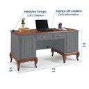 Ver imagem 6 de Escrivaninha Hannover com 2 Portas e 2 Gavetas Divisor de Ambiente 60813 Linz Moveis - Cinza/imbuia