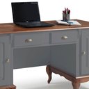 Ver imagem 4 de Escrivaninha Hannover com 2 Portas e 2 Gavetas Divisor de Ambiente 60813 Linz Moveis - Cinza/imbuia