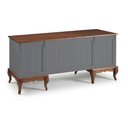 Ver imagem 2 de Escrivaninha Hannover com 2 Portas e 2 Gavetas Divisor de Ambiente 60813 Linz Moveis - Cinza/imbuia