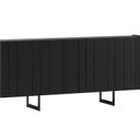 Ver imagem 2 de Buffet Aparador 100% MDF 4 Portas Frisado 180cm Pés em Metal Preto Luna