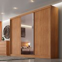 Ver imagem 1 de Guarda-roupa Diamond Plus com 1 Porta Espelho Peliculado 3 Portas e 6 Gavetas