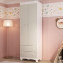 Ver imagem 1 de Guarda-roupa Infantil 62cm 2 Portas e 2 Gavetas Dengo Multimóveis Mp4436 Branco/off White