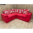 Ver imagem 1 de Sofá Canto Vermelho com Floral 608/16 Belo