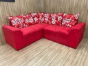 Ver imagem 1 de Sofá Canto Vermelho com Floral 608/16 Belo