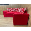 Ver imagem 4 de Sofá Canto Vermelho com Floral 608/16 Belo