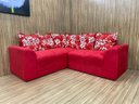 Ver imagem 3 de Sofá Canto Vermelho com Floral 608/16 Belo