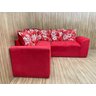Sofá Canto Vermelho com Floral 608/16 Belo - 2