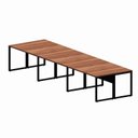 Ver imagem 4 de Mesa Escritório Plataforma Trabalho 6 Lugares 4,20m x 1,20m Industrial Executive 100% MDF Pés Metal
