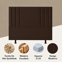 Ver imagem 5 de Cabeceira Suede 140 cm Casal Moderna Frame Estofada Cama Box:Marrom