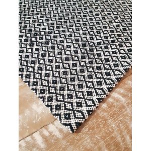 Passadeira Grande 2,00M x 65cm Geométrica Preta