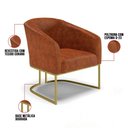 Ver imagem 6 de Poltrona Decorativa Industrial Dourado Kit 2 Stella Sintético Pu D03 - D'Rossi