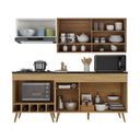 Ver imagem 4 de Armário de Cozinha Modulada Completa com Balcão 190cm Veneza Multimóveis MP2419 Madeirado/Branco