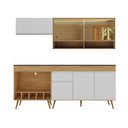 Ver imagem 5 de Armário de Cozinha Modulada Completa com Balcão 190cm Veneza Multimóveis MP2419 Madeirado/Branco