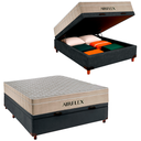 Ver imagem 5 de Kit Cama Box Bau e Colchão Molas Ensacadas Casal Airflex Cinza