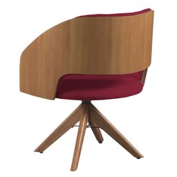 Poltrona Decorativa Giratória Núbia para Sala de Estar Veludo Bordô - Mobília Mobília - 3