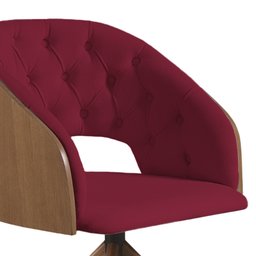 Poltrona Decorativa Giratória Núbia para Sala de Estar Veludo Bordô - Mobília Mobília - 2