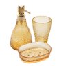 Kit Para Banheiro Lavabo de Vidro Âmbar Elegant 3 Peças Casa Limpa - 1