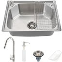 Ver imagem 1 de Cuba para Cozinha pia inox Com Acessórios Guarani e Torneira moncomando escovado gourmet extenível I