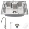 Cuba para Cozinha Pia Inox com Acessórios Carajás e Torneira Gourmet Monocomando Extensível Escovado - 1